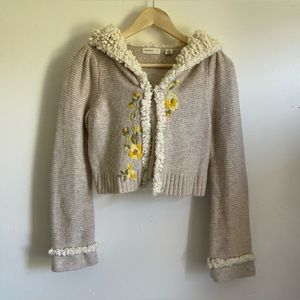 ANTHROPOLOGIE SLEEPING ON SNOW CROPPED SWEATER